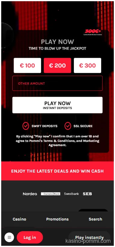 Pommi Casino mobiilisovellus - live-pelit